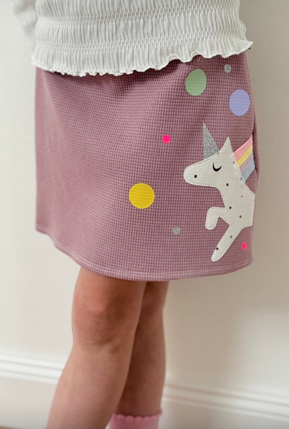 Rock | Skaterrock | 100% Baumwolle Waffelstrick | Einhorn