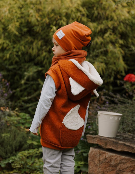 Wollwalk Weste Fuchs | Walkweste | Schurwolle