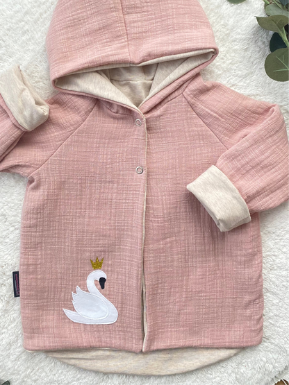 Baby | Musselinjacke | Schwan | Cardigan