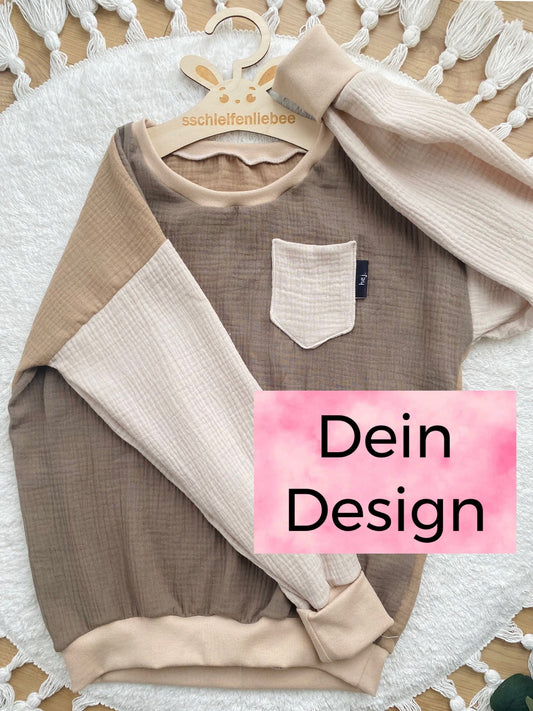 Dein Design | Oversized Sweater | Musselin | Color Blocking