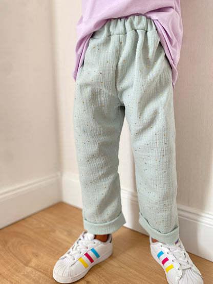 Dein Design | Chinohose | Musselin Goldene Punkte