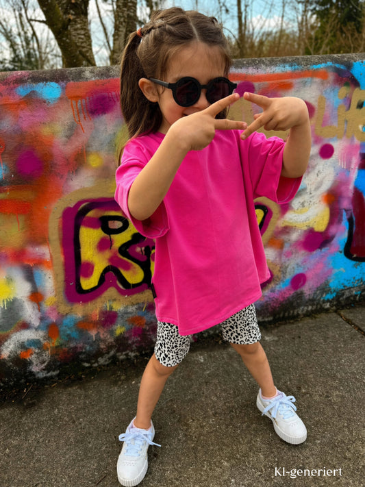 Basic Oversized T-Shirt, weite Passform Loose Fit für Mädchen und Jungen, individuelle Farbwahl