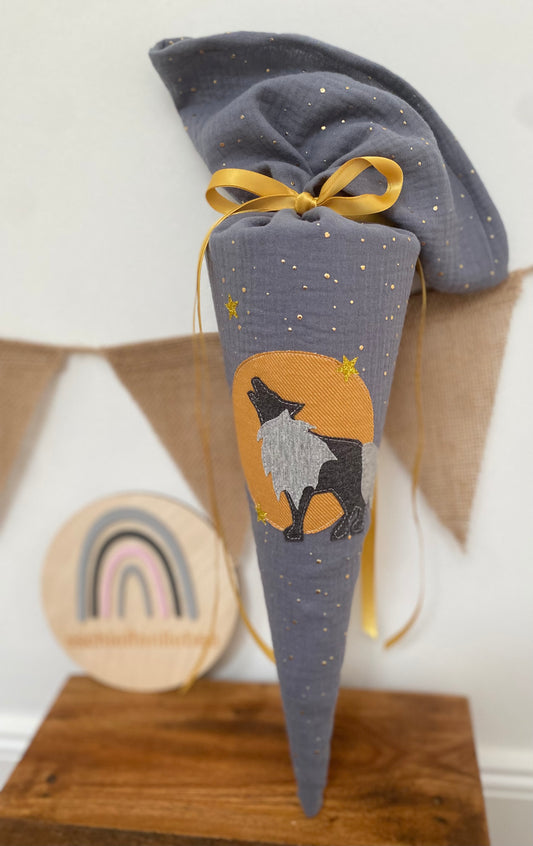 Geschwistertüte | Geschwisterschultüte  | Kitatüte | Zuckertüte | 35 cm | Wolf