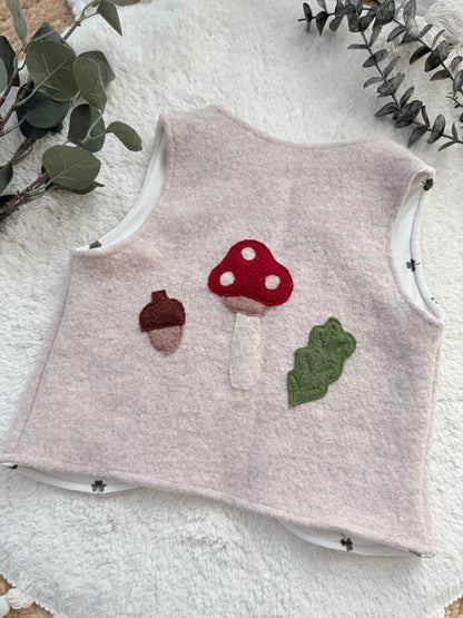 Handmade Wollwalk-Weste „Wäldchen“ für Kinder aus Schurwolle | Walkweste für Kinder