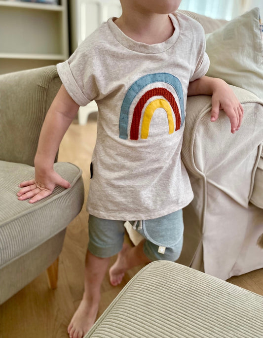 Oversized Shirt | Regenbogen Applikation | Stern