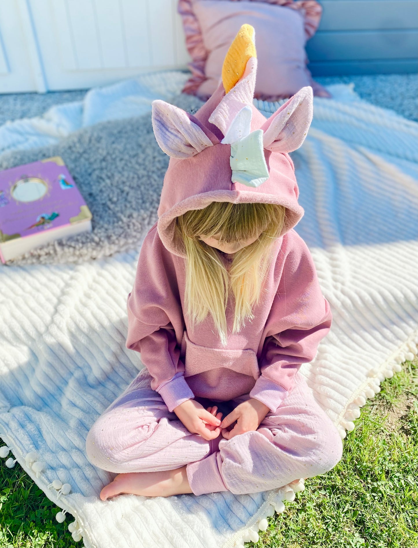 Einhorn Oversized Kuschelhoodie aus  Alpenfleece | Geburtstagspullover Option!