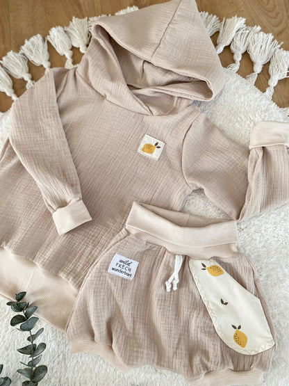 Musselin Hoodie | Zitrone