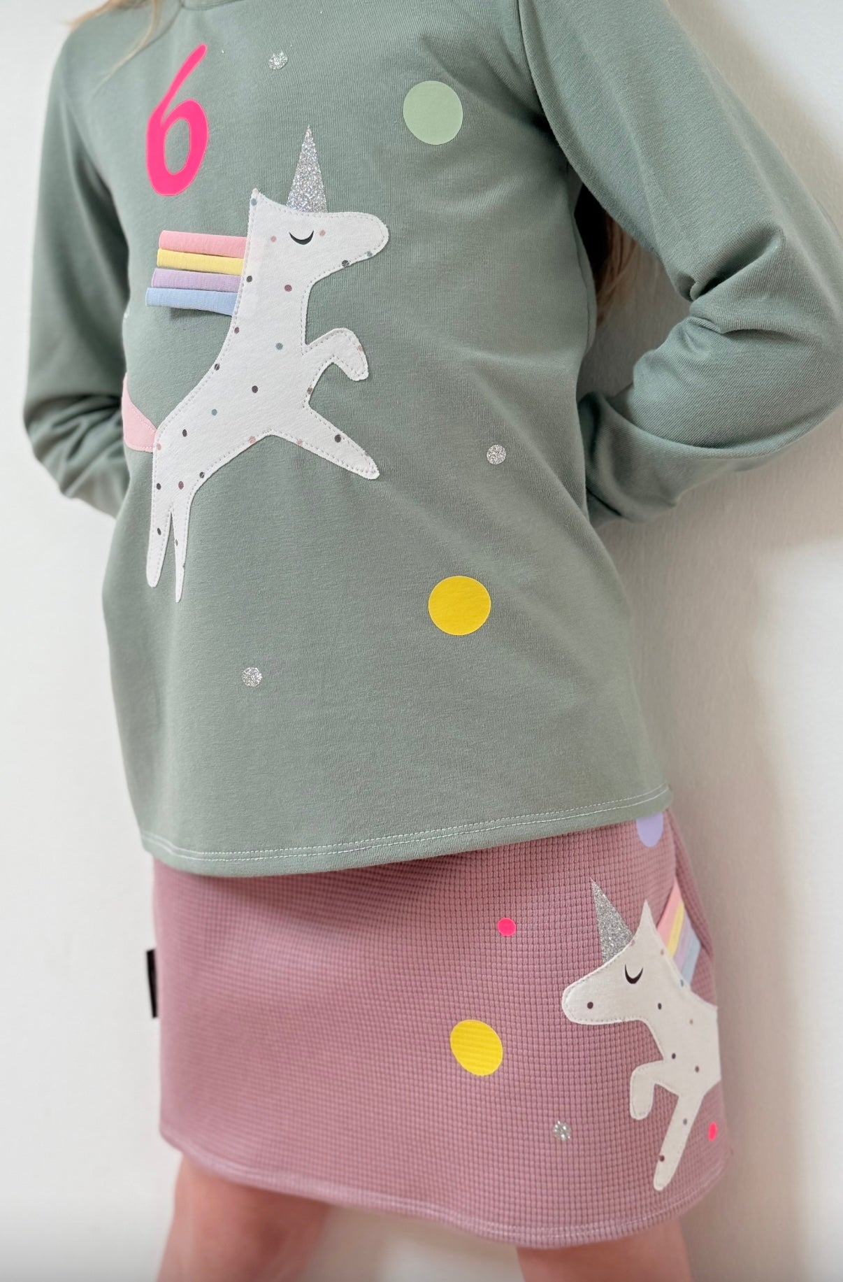 Rock | Skaterrock | 100% Baumwolle Waffelstrick | Einhorn