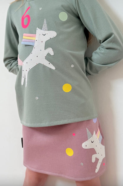 Rock | Skaterrock | 100% Baumwolle Waffelstrick | Einhorn