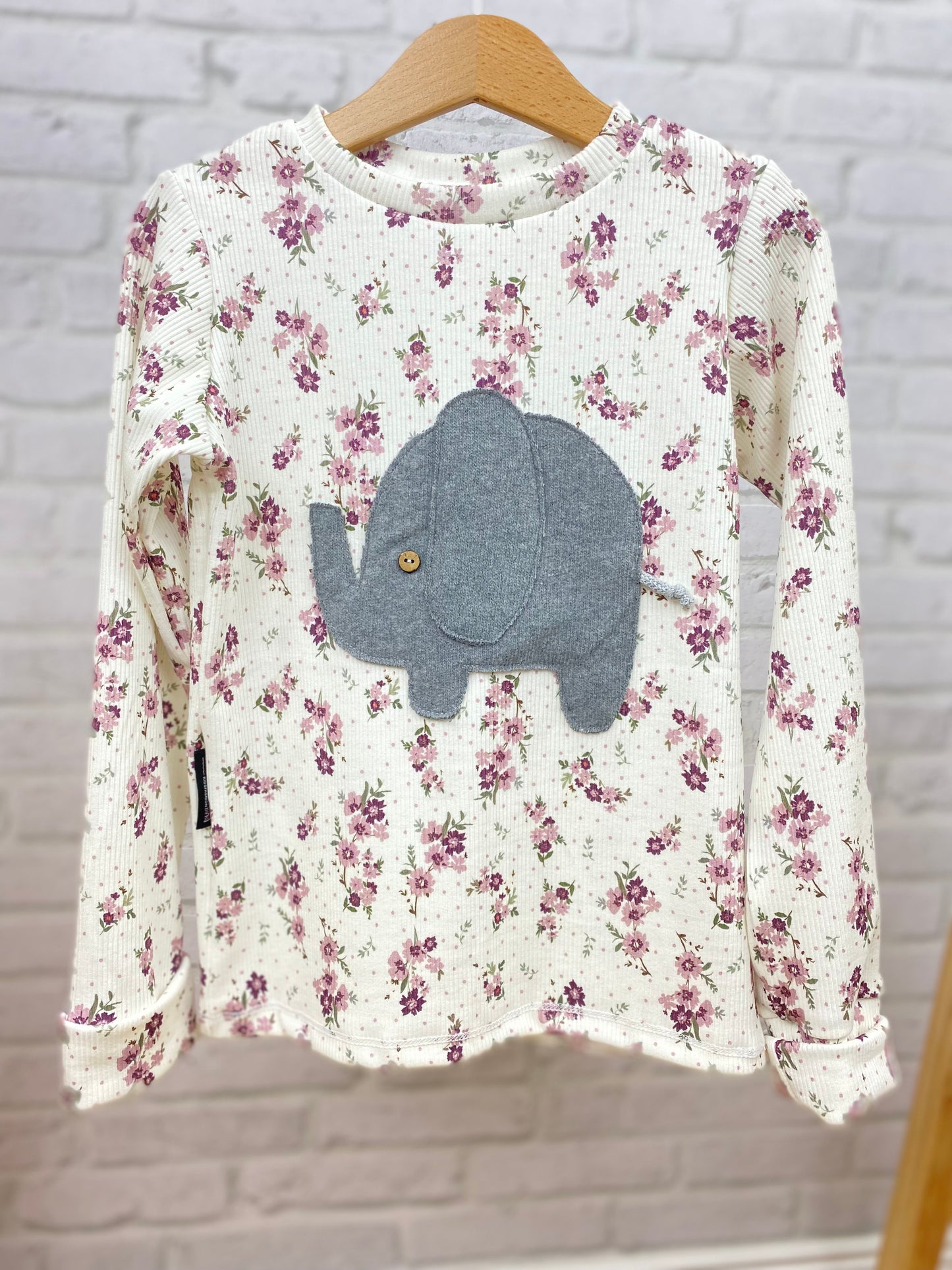 Longsleeve ab Körpergröße 80 cm | Applikation Elefant