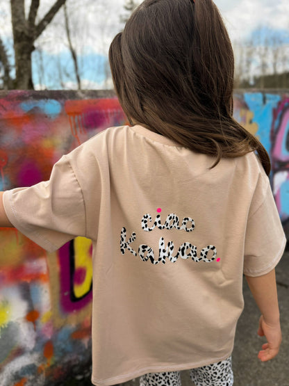 Oversized Shirt Leo Herz Spruch „Ciao Kakao“ – Loose Fit Mädchen T-Shirt