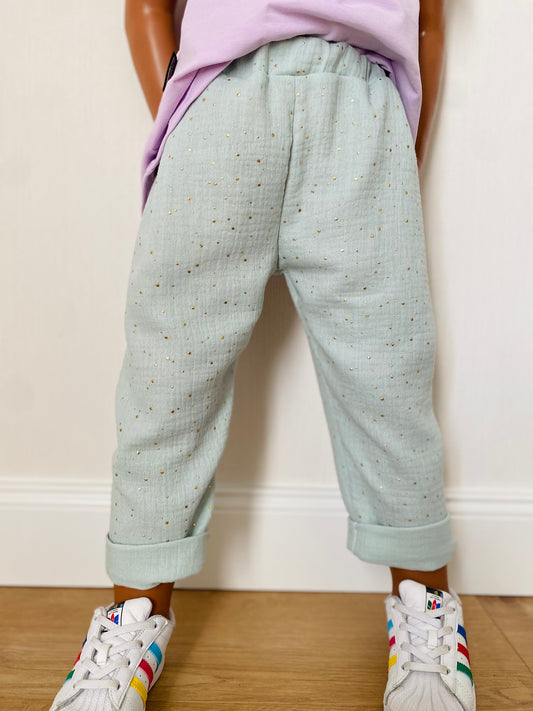 Dein Design | Chinohose | Musselin Goldene Punkte