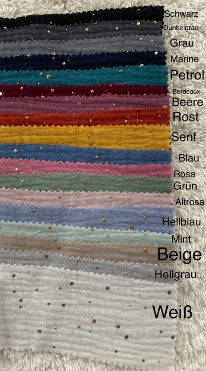 Dein Design | Musselinrock | Glitzer | Goldene Punkte