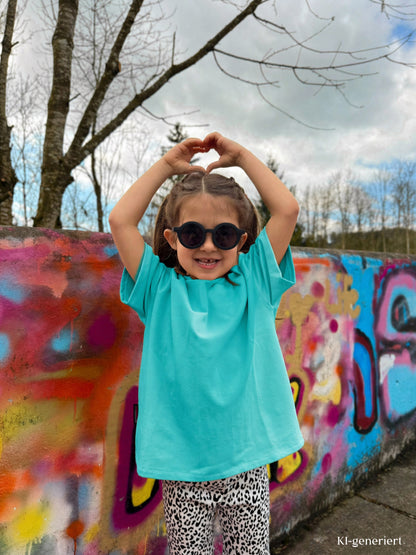 Basic Oversized T-Shirt, weite Passform Loose Fit für Mädchen und Jungen, individuelle Farbwahl
