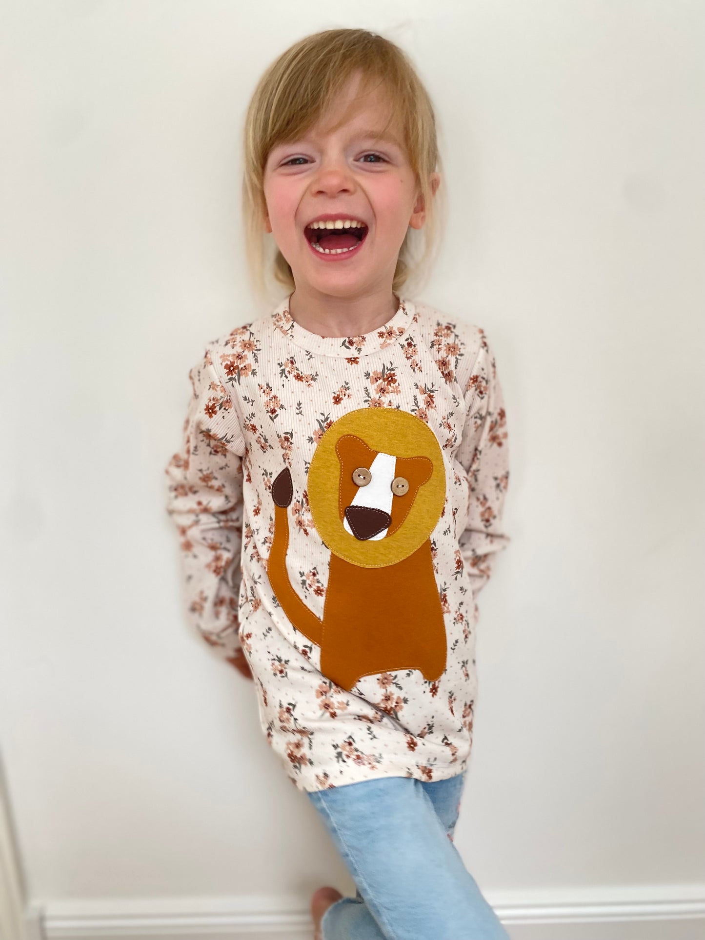 Longsleeve ab Körpergröße 80 cm | Applikation Löwe