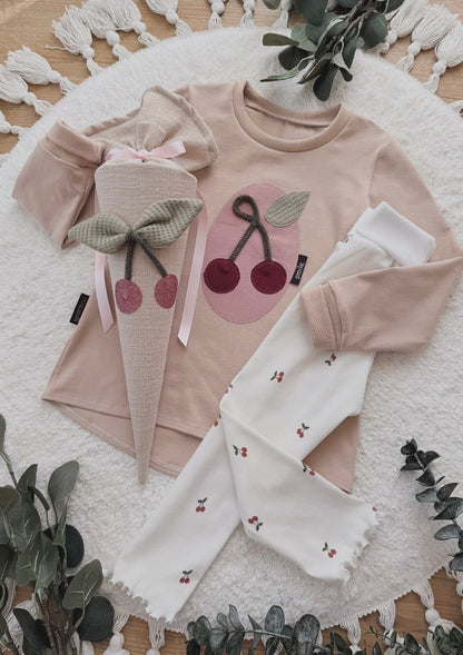 Skinny Fit 3/4 länge mit Rollsaum | Baumwollripp | Kirsche |