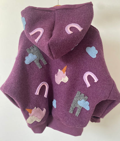 Dein Design | Wunsch Allover Print | Oversized Wollwalk Windbreaker | 100% Schurwolle Schafwolle