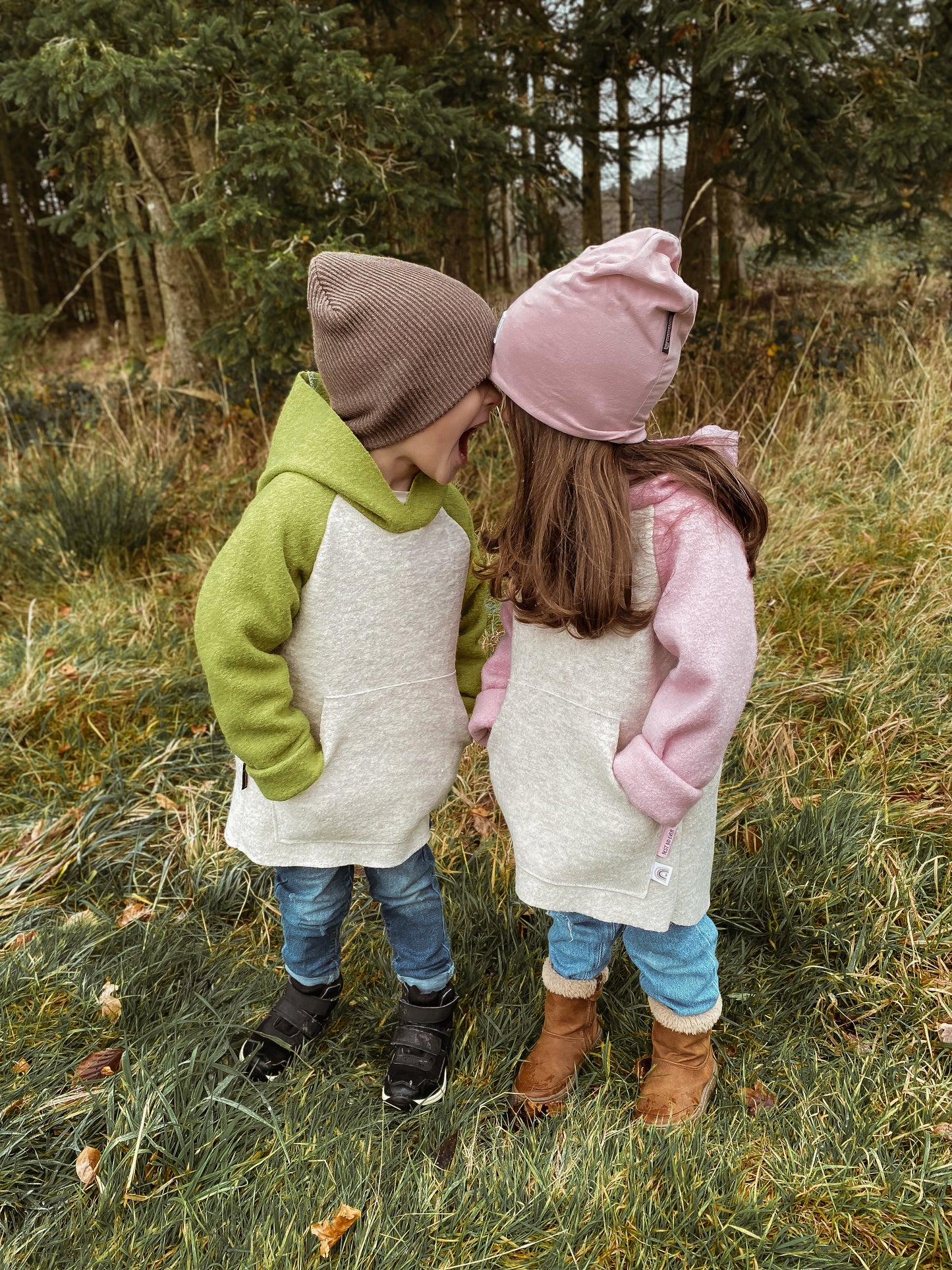 Dein Design | Wollwalk Raglan Hoodie | Retro | 100% Schurwolle Schafwolle