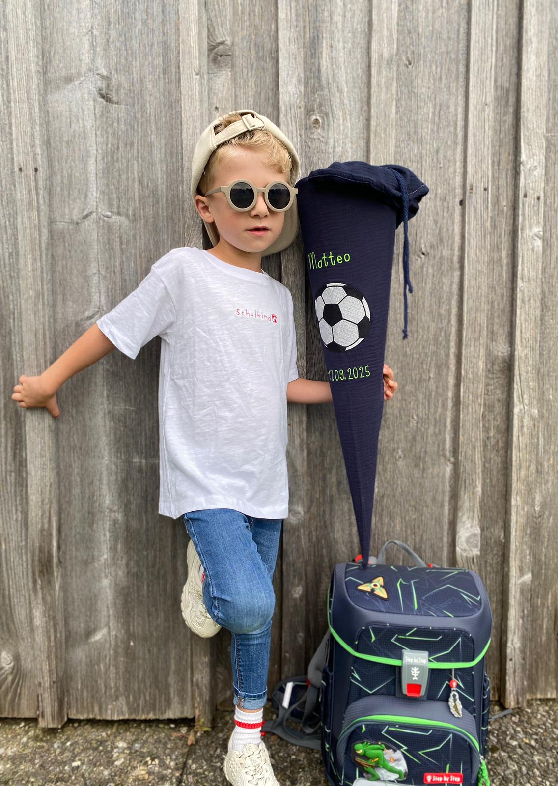 Musselin Schultüte 70 cm | Fußball | Kissen Inlett