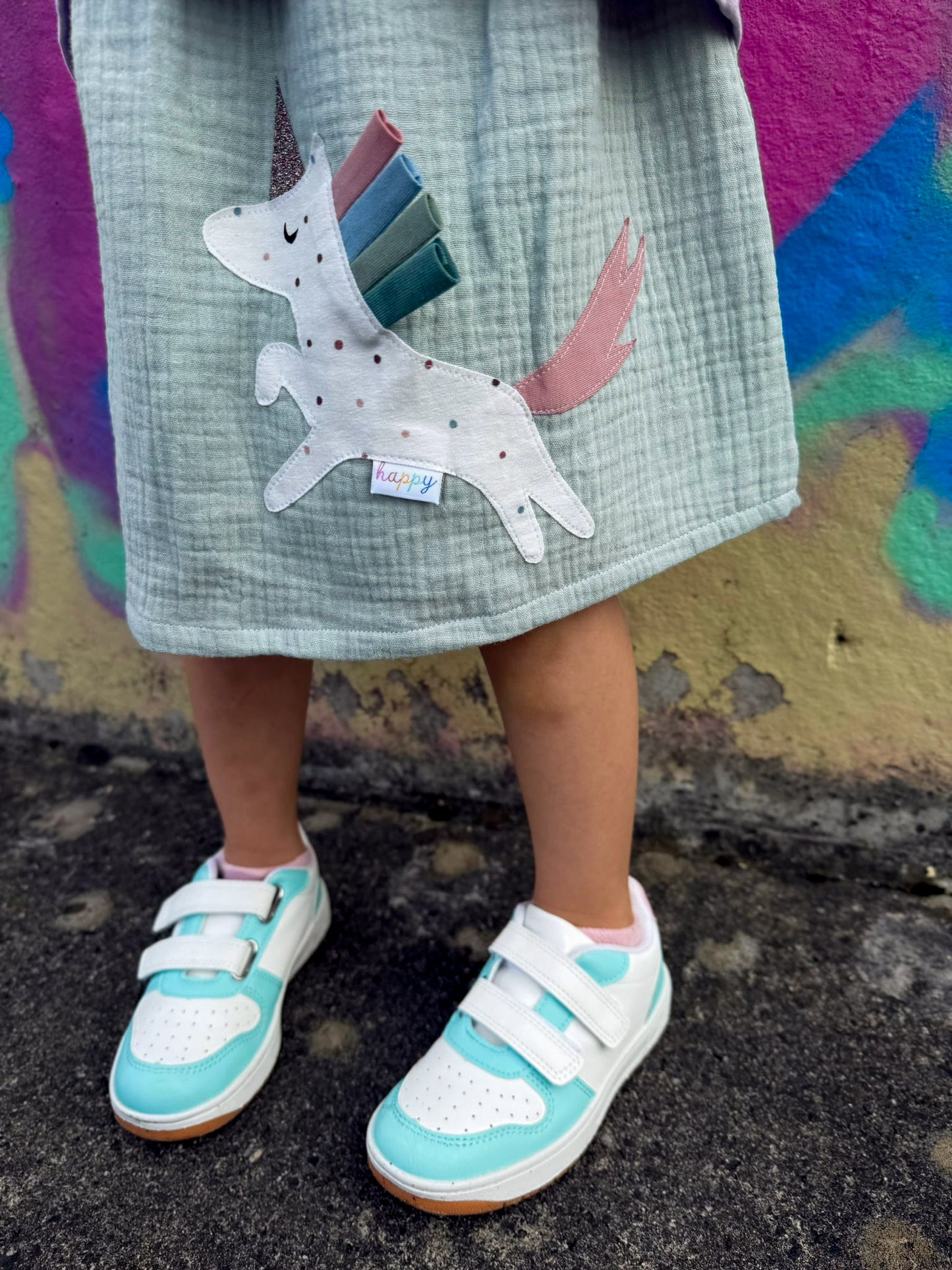 Handmade Rock | Musselinrock Mädchen | Einhorn