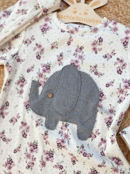 Longsleeve ab Körpergröße 80 cm | Applikation Elefant