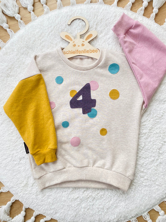 Geburtstagspullover | Konfetti | Oversized Sweater | Color-Blocking