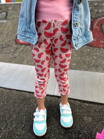 Individuelle Leggings oder Radlerhose für Mädchen aus Rippjersey – 7/8 Leggings mit Rollsaum, bequem & elastisch