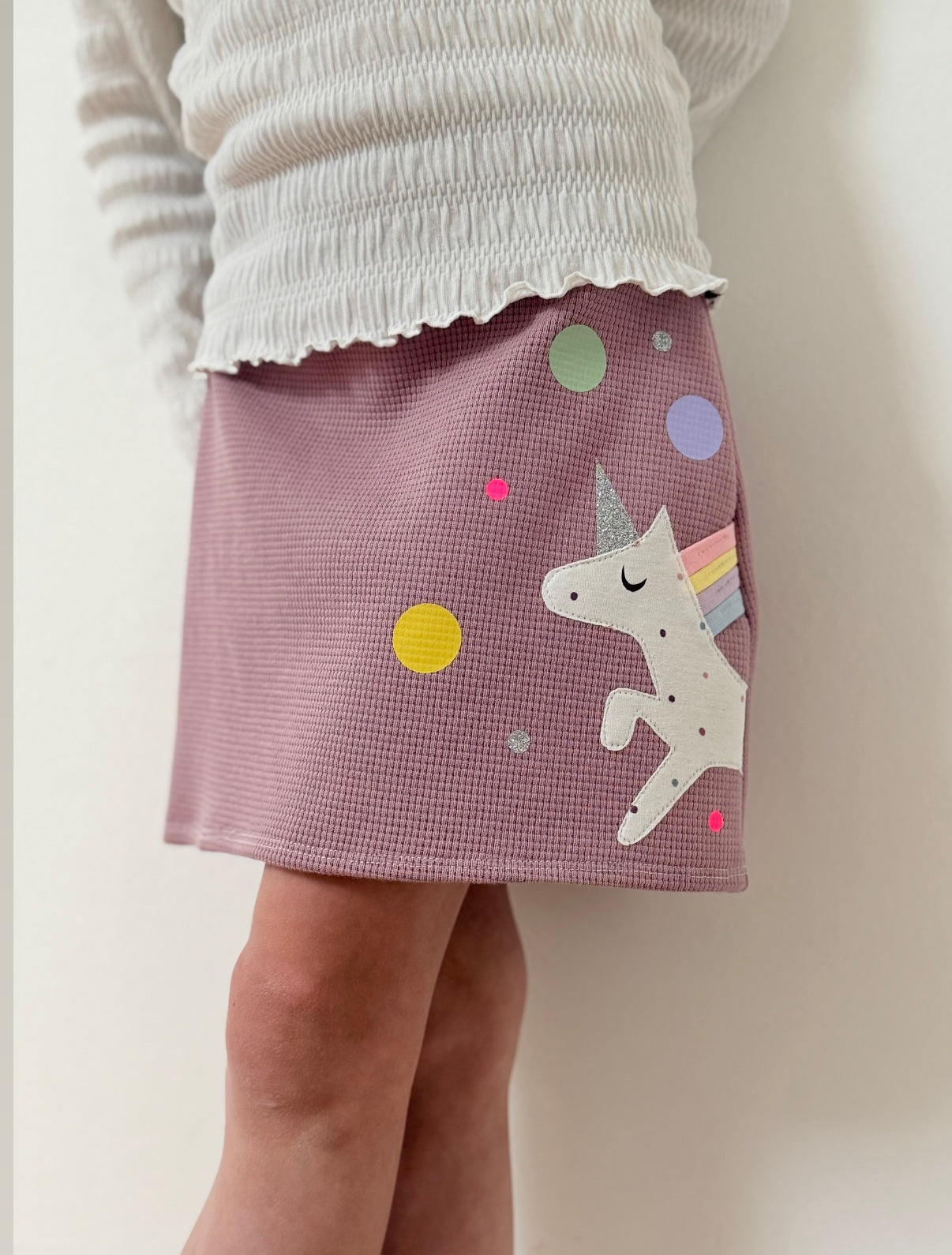 Rock | Skaterrock | 100% Baumwolle Waffelstrick | Einhorn