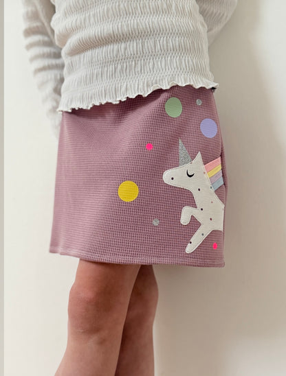 Rock | Skaterrock | 100% Baumwolle Waffelstrick | Einhorn