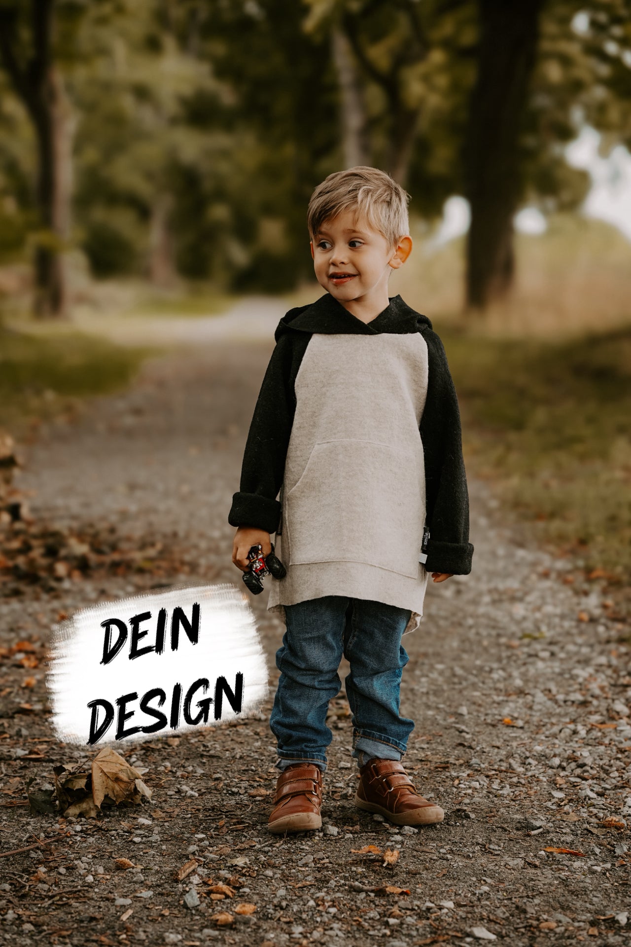 Dein Design | Wollwalk Raglan Hoodie | Retro | 100% Schurwolle Schafwolle