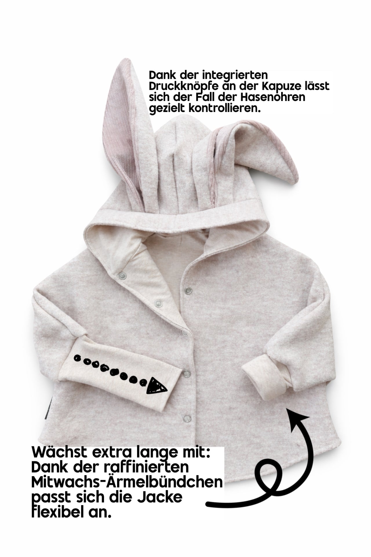Oversized Walkjacke | Walkmantel | Hase | 100% Schurwolle