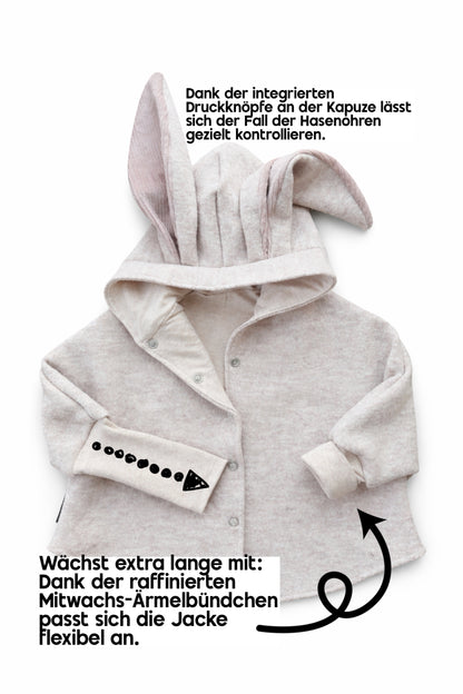 Oversized Walkjacke | Walkmantel | Hase | 100% Schurwolle