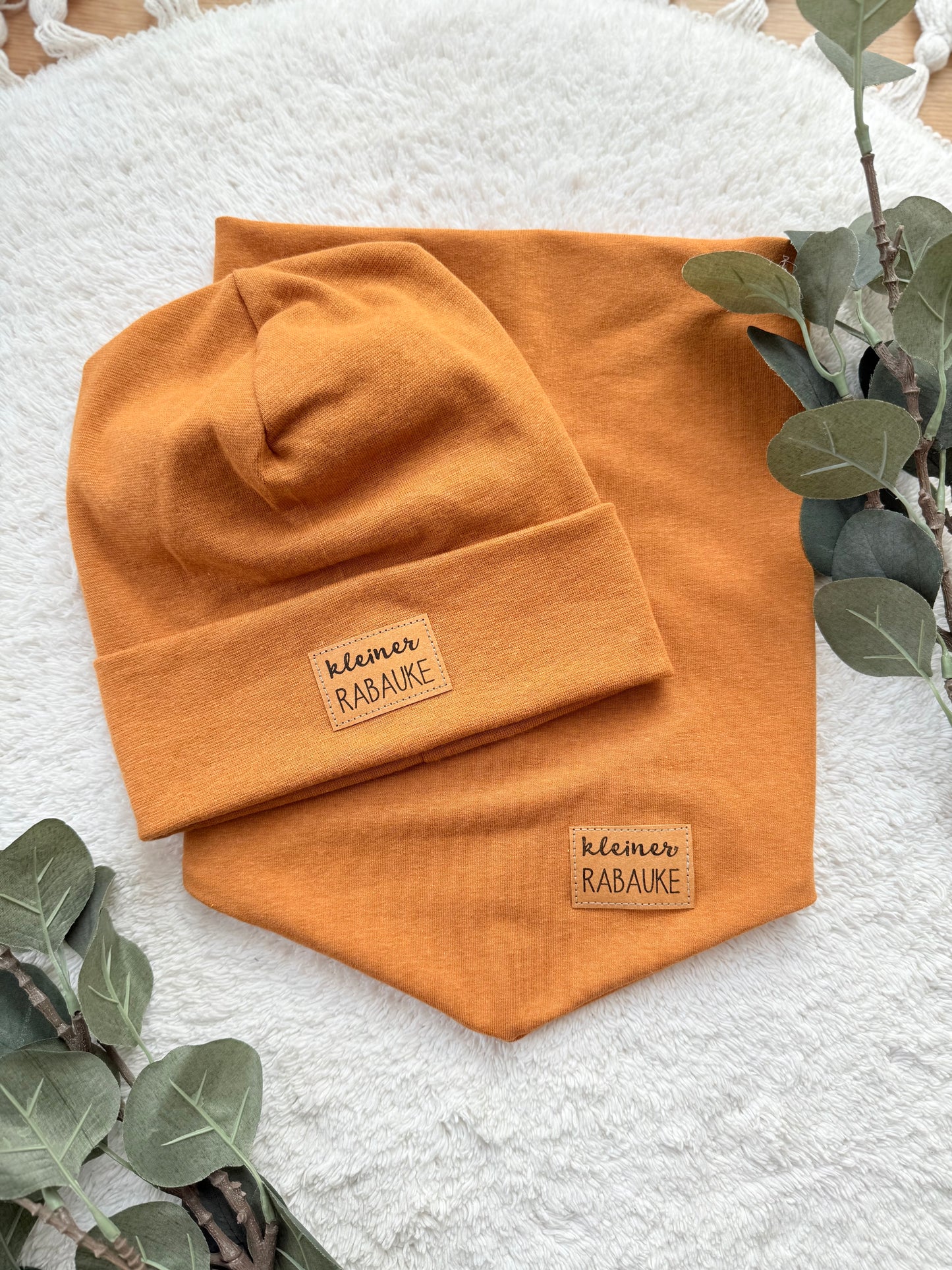 Dein Design | Hipster Beanie |  Used-Look & Leder Label | Dreieckloop | Melierte Farben