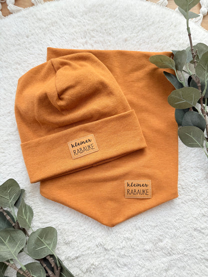 Dein Design | Hipster Beanie |  Used-Look & Leder Label | Dreieckloop | Melierte Farben