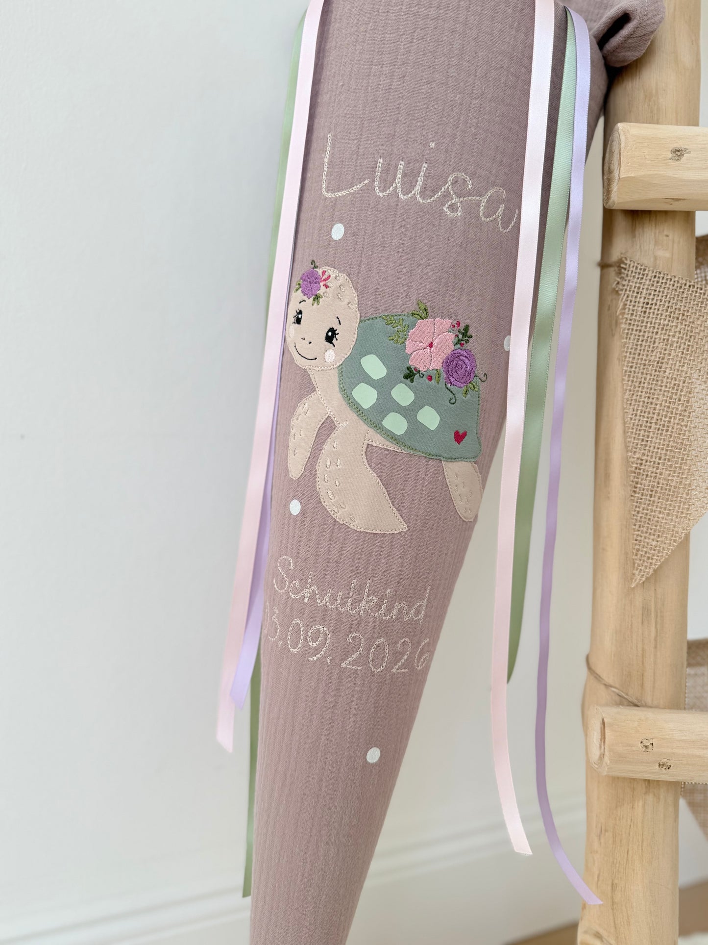 Musselin Schultüte 70 cm | Schildkröte | Meeresschildkröte | Kissen Inlett