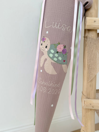 Musselin Schultüte 70 cm | Schildkröte | Meeresschildkröte | Kissen Inlett