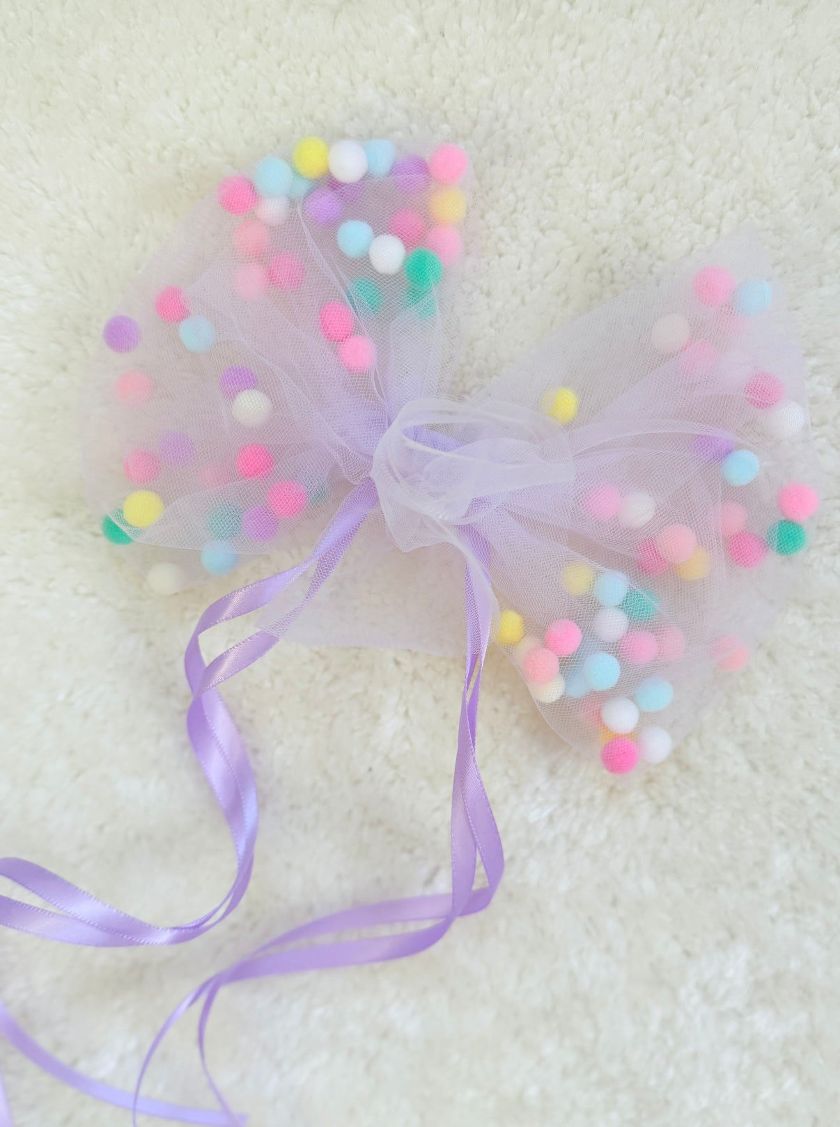 Pompon-Schleife Tüllschleife für Schultüten ab 70 cm