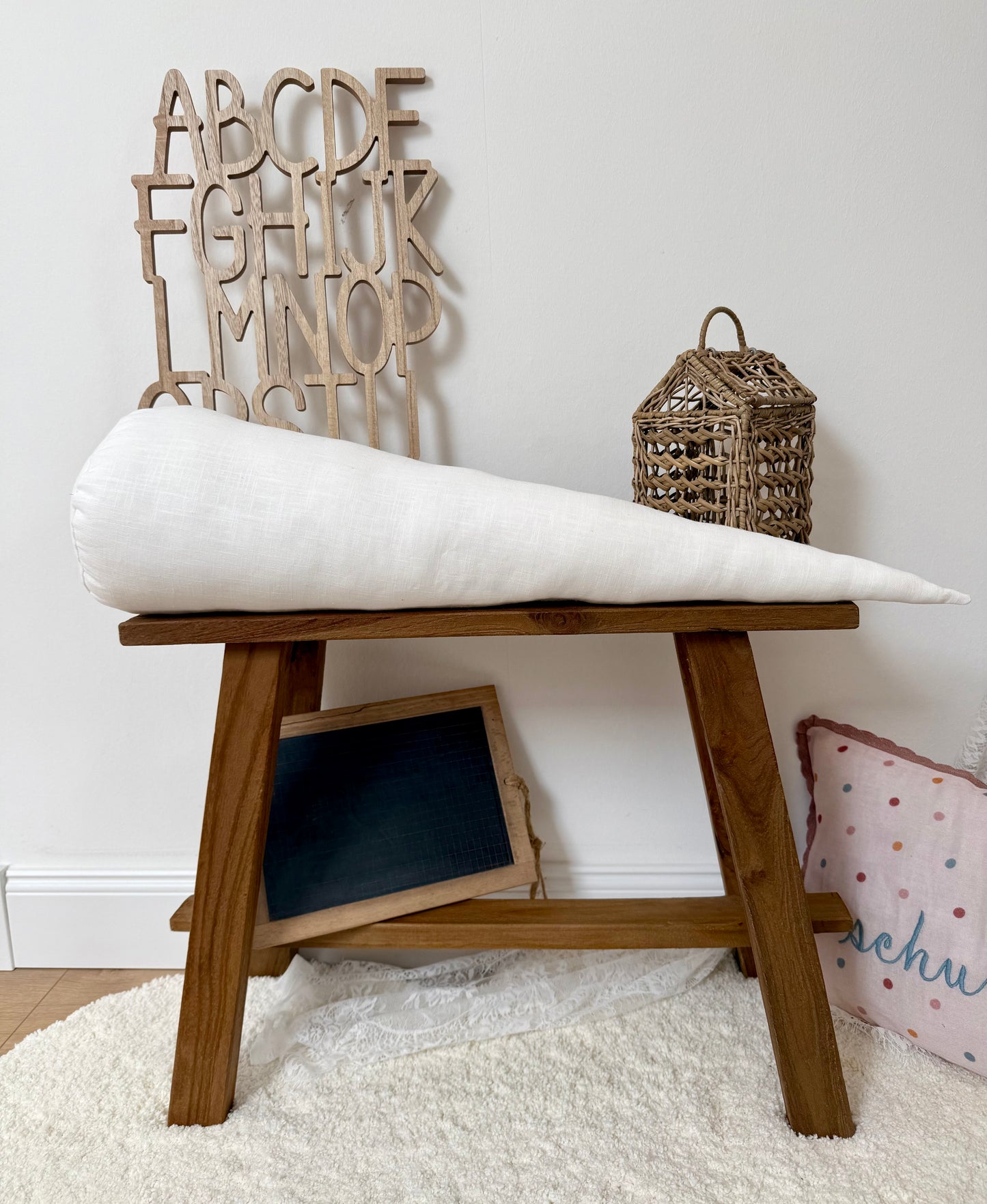 Inlettkissen aus Leinen, Kissen für Schultüten 70 cm, Inlett