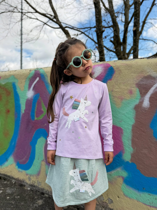 Handmade Rock | Musselinrock Mädchen | Einhorn