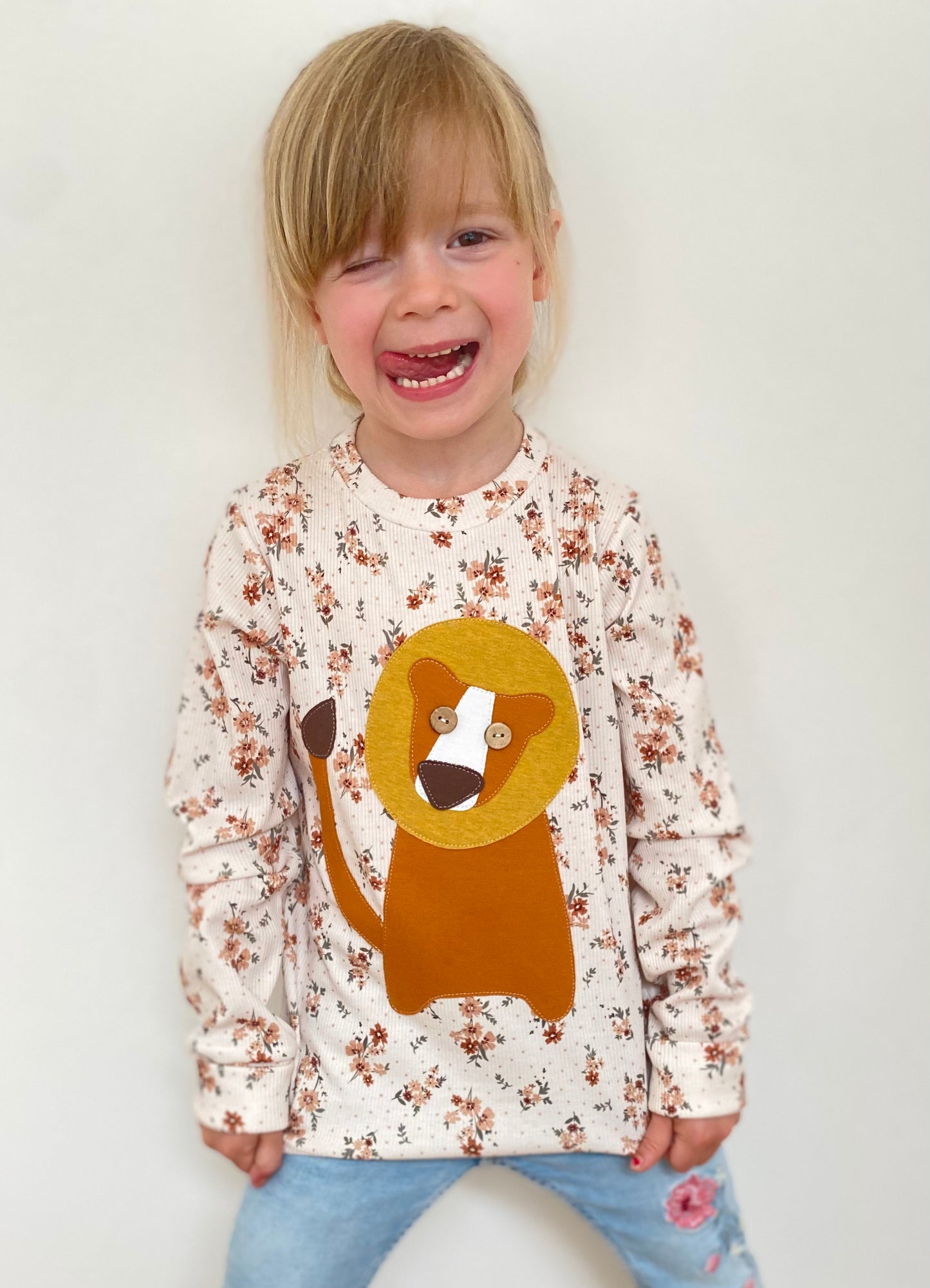 Longsleeve ab Körpergröße 80 cm | Applikation Löwe