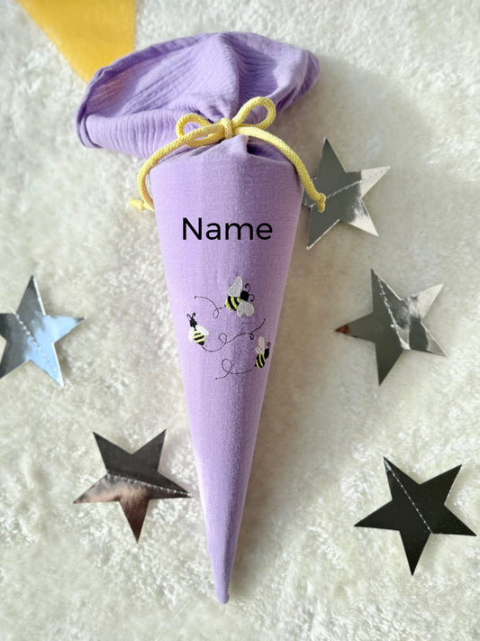 Dein Design | Geschwistertüte | Geschwisterschultüte | Kitatüte | Zuckertüte | 35 cm | Biene