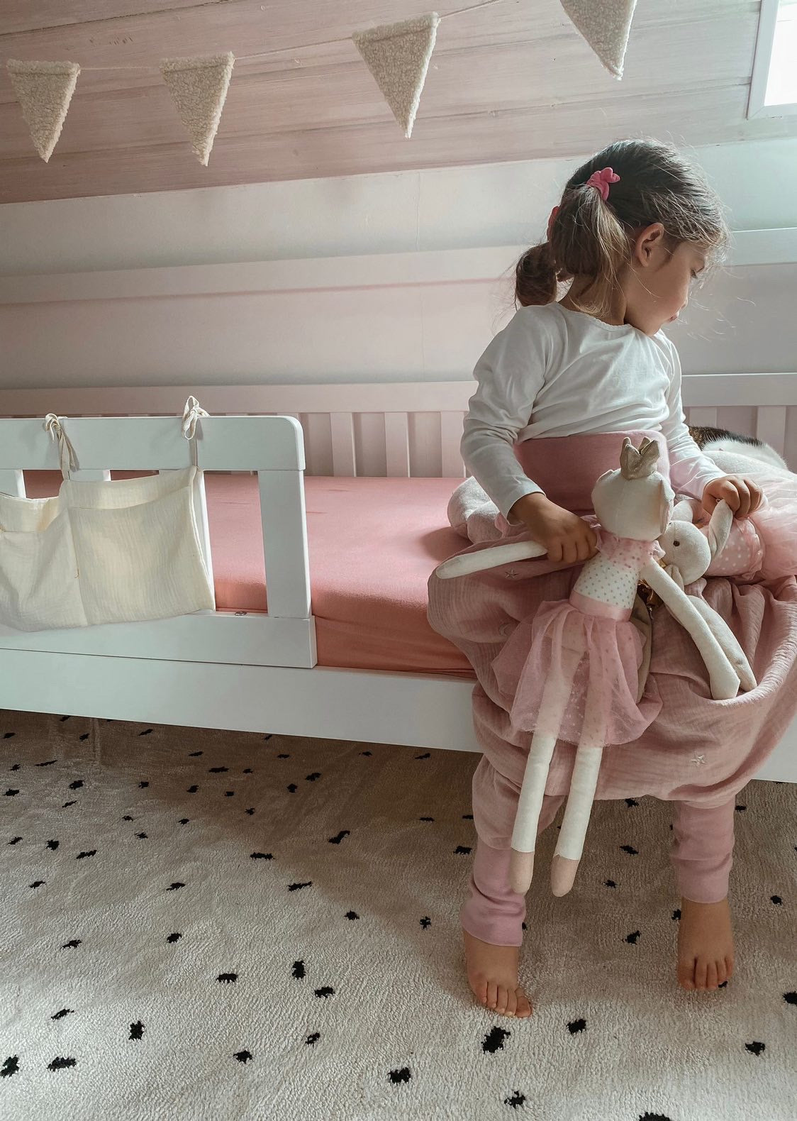 Sommer Schlafsack mit Beinen | Musselin | bestickt Mond Sterne