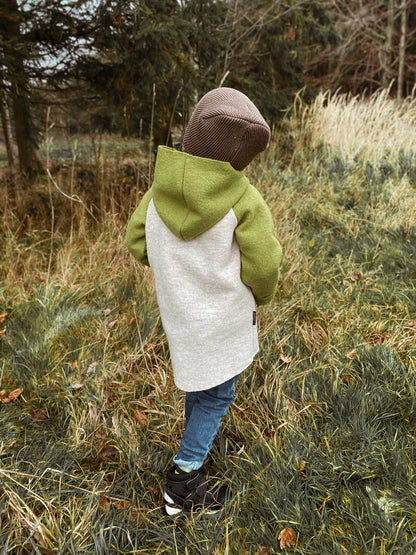 Dein Design | Wollwalk Raglan Hoodie | Retro | 100% Schurwolle Schafwolle