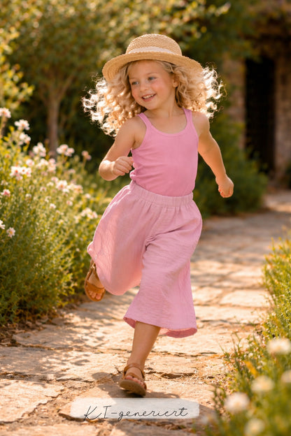Kinderhose Culotte 7/8 – Weite Sommerhose aus Musselin