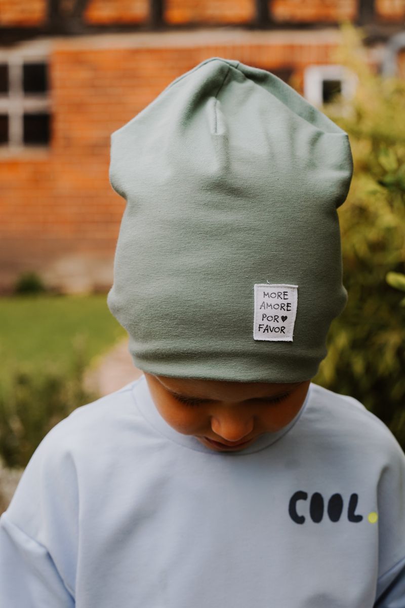 Dein Design | Label Beanie | Used-Look & Leder | Dreieckloop