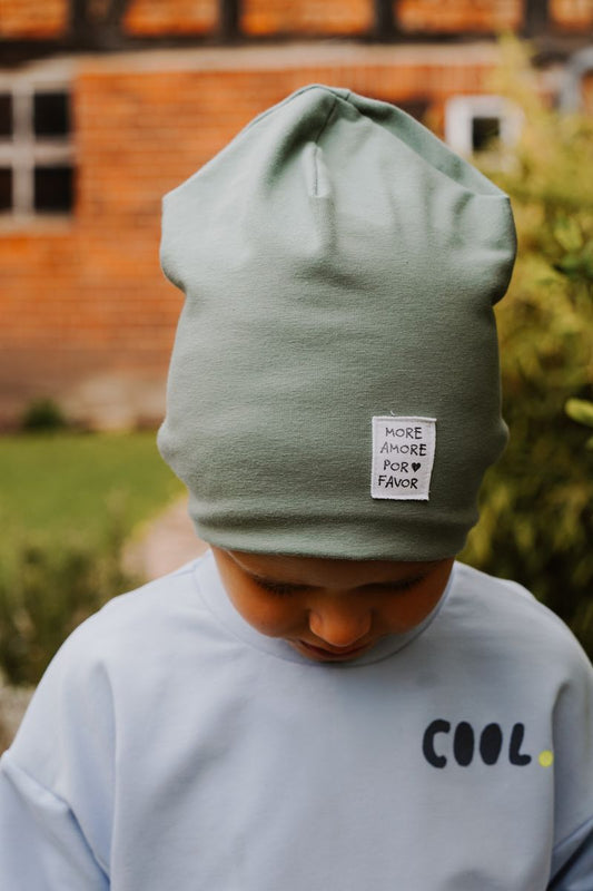 Dein Design | Label Beanie | Used-Look & Leder | Dreieckloop