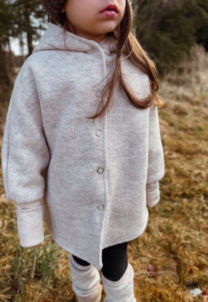 Oversized Walkjacke | Walkmantel | Hase | 100% Schurwolle