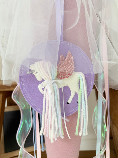XL Schultüten Accessoires Pompon-Tüllschleife inklusive Anhänger Pegasus