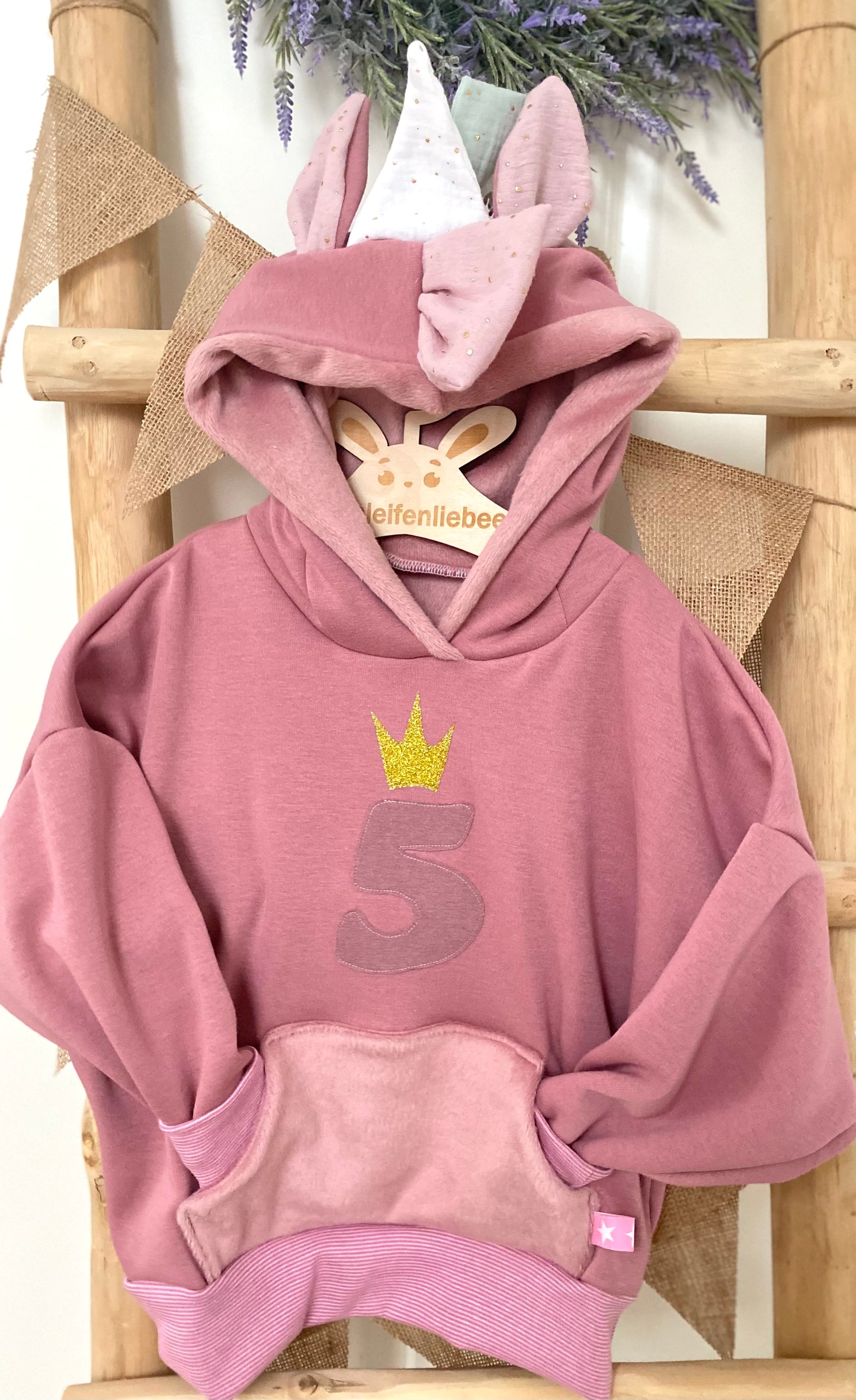 Einhorn Oversized Kuschelhoodie aus  Alpenfleece | Geburtstagspullover Option!