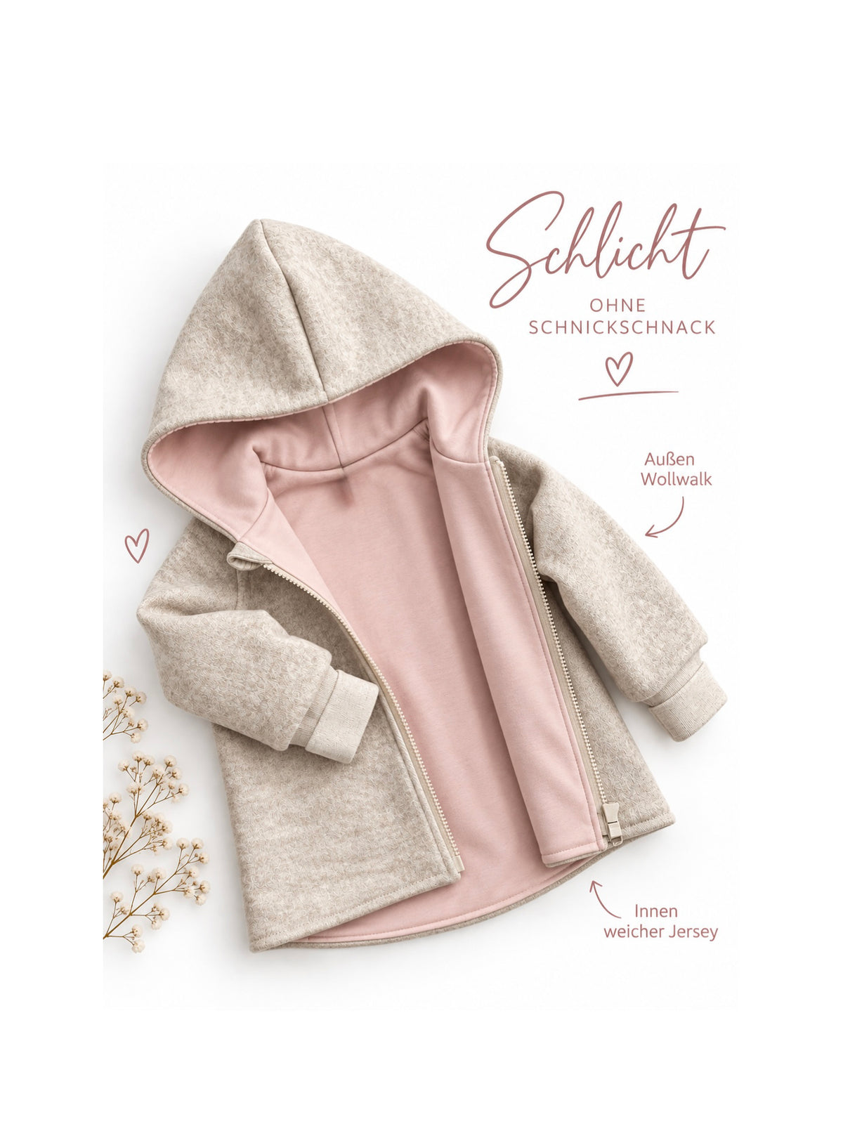 Wollwalkjacke, Walkjacke mit Reißverschluss, individuell konfigurieren